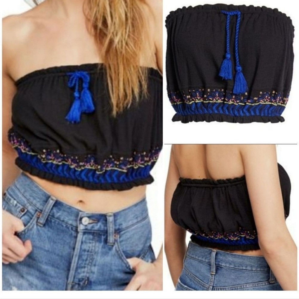 Free People No More Tiers Beaded Crop Top